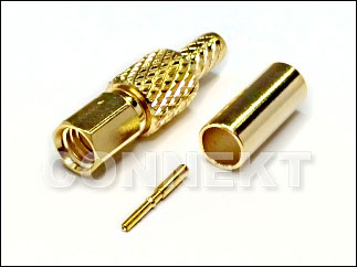 SSMC-Stecker für RG316-Kabel (Crimp) - SSMC-Stecker, Ferrule und Mittelstift